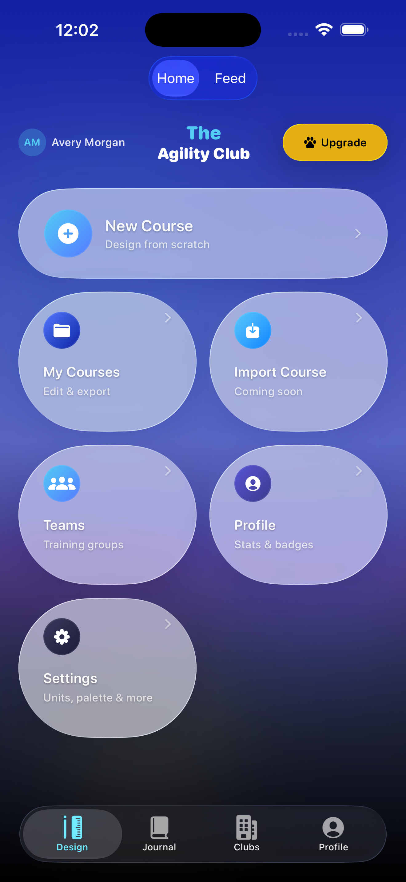 The app dashboard running in an iPhone frame